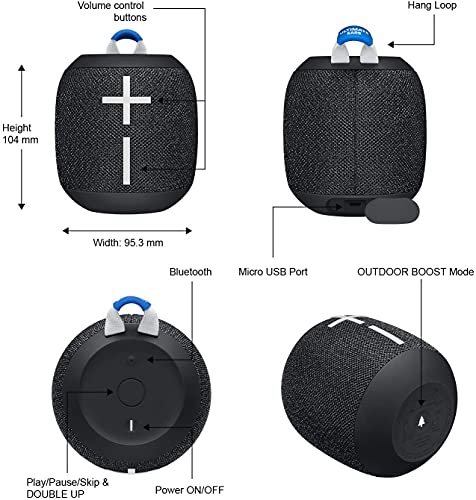 Ultimate Ears WONDERBOOM 2 Portable Bluetooth Speaker- Deep Space (Renewed)