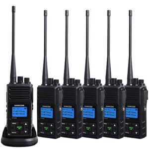 two way radios, samcom long range walkie talkies for adults rechargeable, 5 watt high power portable 2-way radios with group talk function for business,school,warehouse,restaurant (black 6 pcs)