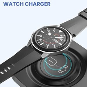 Dual Wireless Charger for Samsung Galaxy Watch and Phone, Duo Charging Pad for Galaxy Watch 5/4/3,Active 2/1,Charging Station for Galaxy Buds 2/+/Pro/Live (Black)