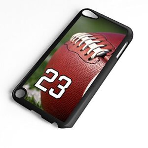 ipod touch case fits 6th generation or 5th generation football #6100 choose any player jersey number 23 in black plastic customizable by tyd designs