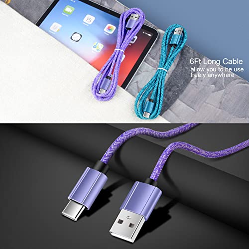 Android Charger Cable Type C Charger Cable Fast Charging 6FT Long USB C Cable Phone Cord for Samsung Galaxy S23 S22 Ultra Plus S21 FE S20 S10 A10e A03s A12 A13 5G A32 A52 A53,LG Stylo 6 5 4,Moto