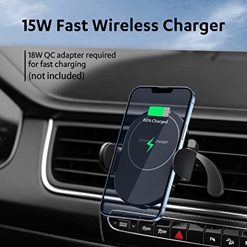 Magnetic Wireless Car Charger, Compatible Magnetic car Mount Charger, Air Vent Phone Holder for iPhone 14/13/13 Pro/13 Pro Max/13 Mini/12/12 Pro/12 Pro Max/12 Mini (Black)