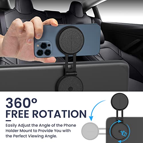 Car Phone Holder for Tesla Model 3/X/Y/S, HAMOPY Invisible Magnetic Phone Mount for Car, 360° Rotatable MagSafe Car Mount for All Phone, Foldable Holder for MagSafe Design, Tesla Model 3/Y Accessories