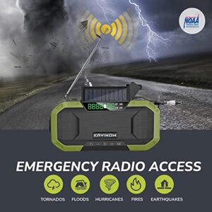 Portable Digital AM FM Radio Waterproof Bluetooth Speaker,Hand Crank Solar Emergency Radio,5000mAH Cell Phone Charger,NOAA Weather Radio with Flashlight,Reading Lamp,SOS Alarm,Outdoor Camping Radio