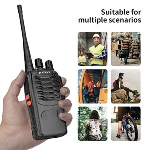 pxton PX-8S-01 walkie talkies for Adults with Upgraded Headset,Handheld Portable Two Way radios Long Range Include Rechargeable walkie Talkie Li-ion Battery and USB Charger（2 Pack）