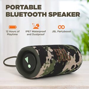 JBL Flip 6 - Waterproof Portable Bluetooth Speaker, Powerful Sound and deep bass, IPX7 Waterproof, 12 Hours of Playtime with Megen Hardshell Case - Camo