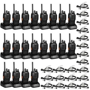 tidradio td-v2 walkie talkies for adults with earpiece 2 way radios walkie talkies long range hand free with flashilght two way radio rechargeable for business or family (20 pack)