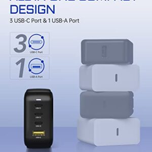 USB C Wall Charger, Aergiatech 100W 4Port PD3.0 PPS GaN Type C Charger Fast Charging Station, Portable Adapter Foldable USB C Charger Block for MacBook Pro/Air, iPad, iPhone 13,Samsung, Pixel, Laptop