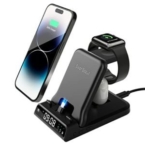 swanscout fast charging station for apple devices, 25w 3 in 1 charging station compatible with apple watch series 8/7/6/5/4, for iphone 14/13/12/11 series/xs/se/8/7/6 & air pods pro 2/pro/3/2