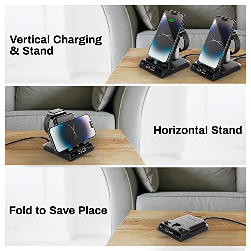 SwanScout Fast Charging Station for Apple Devices, 25W 3 in 1 Charging Station Compatible with Apple Watch Series 8/7/6/5/4, for iPhone 14/13/12/11 Series/XS/SE/8/7/6 & Air pods Pro 2/Pro/3/2