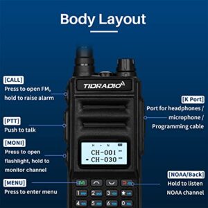 TIDRADIO TD-H5 GMRS Radio with 4pcs 1500mah Batteries, 5Watt GMRS Handheld Radio for Adults, GMRS Repeater Capable, Two Way Radio with NOAA Weather Receiver & Scan (2 Pack)