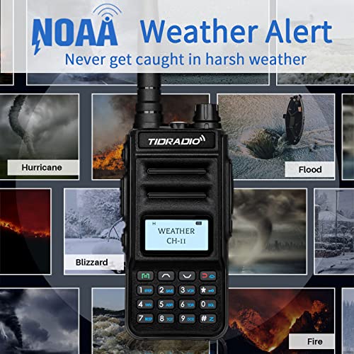 TIDRADIO TD-H5 GMRS Radio with 4pcs 1500mah Batteries, 5Watt GMRS Handheld Radio for Adults, GMRS Repeater Capable, Two Way Radio with NOAA Weather Receiver & Scan (2 Pack)