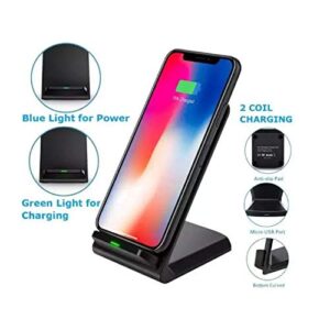 BoxWave Charger Compatible with Blackview BV9500 Pro (Charger by BoxWave) - Wireless QuickCharge Stand, No Cord; no Problem! Charge Your Phone with Ease! for Blackview BV9500 Pro - Jet Black