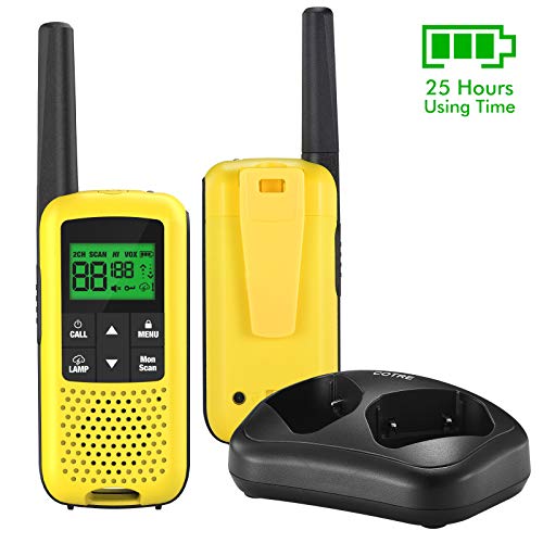 Walkie Talkies for Adults - COTRE Two Way Radios, Long Range USB Rechargeable Walkie Talkies w/ 2662 Channels, NOAA & Weather Alerts, VOX Scan, LED Lamp for Outdoor Activities, Yellow