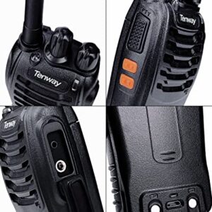 6Pack TW-888S Two Way Radio for Adult Long Range Rechargeable Handheld Walkie Talkie with Air Earpiece and Programming Cable and 6 Way Multi Unit Charger