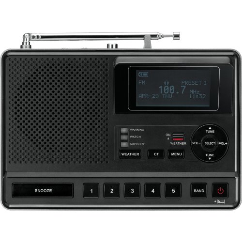 Sangean CL-100 NOAA, S.A.M.E and Public Alert Certified Weather Alert Table-Top Radio with AM / FM-RBDS, and EEPROM Back Up for Preset Stations