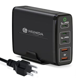 245w usb c charger,hunda gan pd fast charger 5 ports usb charger portable charging station support pd3.1/pps/qc4+/qc3.0 compatible with macbook pro,dell xps,hp,surface series,iphone,ipad,galaxy etc