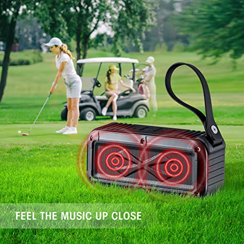 Roykaw Golf Bluetooth Speaker with Mount, Loud Stereo Sound, IPX7 Waterproof, Shockproof & Dustproof, Portable Wireless Speaker for EZGO/Club Car/Yamaha Golf Cart Accessories