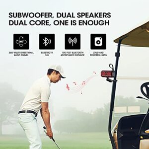 Roykaw Golf Bluetooth Speaker with Mount, Loud Stereo Sound, IPX7 Waterproof, Shockproof & Dustproof, Portable Wireless Speaker for EZGO/Club Car/Yamaha Golf Cart Accessories