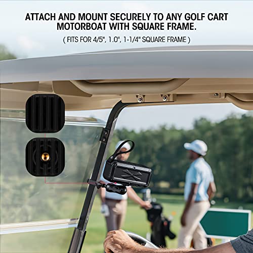 Roykaw Golf Bluetooth Speaker with Mount, Loud Stereo Sound, IPX7 Waterproof, Shockproof & Dustproof, Portable Wireless Speaker for EZGO/Club Car/Yamaha Golf Cart Accessories