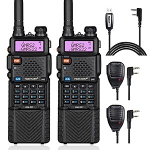 TIDRADIO GM-5R GMRS Radio, Two Way Radio GMRS Repeater Capable, with 3800mAh Battery, Dual Band Scanning Receiver and NOAA Weather & Alarm GMRS Handheld Radio(2 Pack)