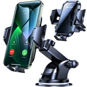 vicseed upgraded phone mount for car – anti-uv & no melting suction cup – long arm car phone holder mount – dashboard vent windshield cell phone holder car for iphone 14 pro max plus 13 all mobiles