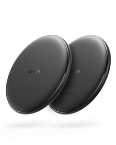 anker 10w max, 2 pack 313 wireless charger (pad), qi-certified wireless charging 7.5w for iphone 14/14 pro/14 pro max/13/13 pro max, galaxy s10 s9 s8, s9 plus (no ac adapter)