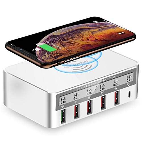 USB Fast Charger FUHAOXUAN Multi-Port 100W-6 Port USB Fast Charging Station Charger 3.0 QC 3.0 for iPhone Xs iPhone 11/11 Pro / 11 Pro Max iPhone X/XR/XS/XS Max iPhone 8/8 Plus