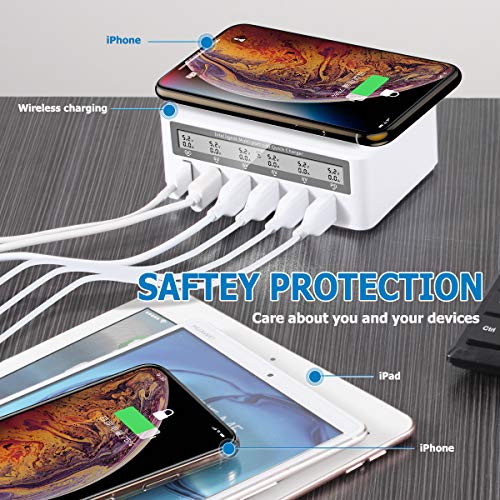 USB Fast Charger FUHAOXUAN Multi-Port 100W-6 Port USB Fast Charging Station Charger 3.0 QC 3.0 for iPhone Xs iPhone 11/11 Pro / 11 Pro Max iPhone X/XR/XS/XS Max iPhone 8/8 Plus