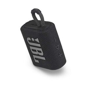 JBL - GO3 Portable Waterproof Wireless Speaker - Black (Renewed)