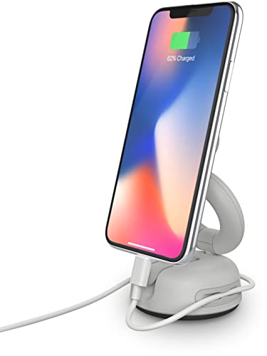 PopSockets Multi-Use Phone Mount: Dash Mount, Windshield Phone Mount, and Phone Mount for Desk - White