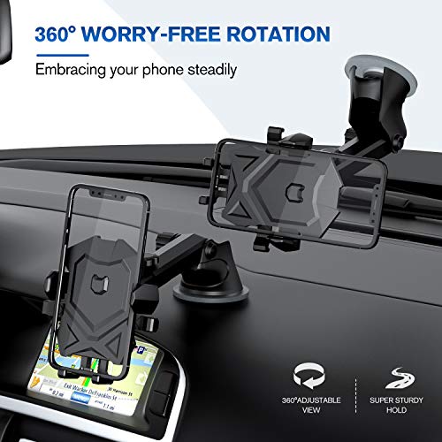 Phone Holder for Car,Universal Long Neck Car Mount Holder Compatible with iPhone Xs XS Max XR X 8 8 Plus 7 7 Plus S10 S9 S8 S7 S6 LG and More