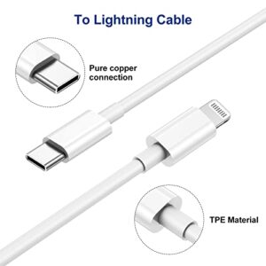 iPhone Fast Charger,2-Pack Apple MFi Certified Type C Block Fast Charging Wall Plug with 10 Foot Long USB C to Lightning Cable Cord Compatible with iPhone 14/13/12/11/Pro/Pro Max/11/Xs Max/XR/X,iPad