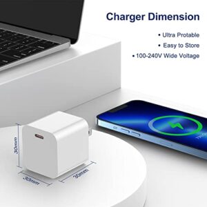 iPhone Fast Charger,2-Pack Apple MFi Certified Type C Block Fast Charging Wall Plug with 10 Foot Long USB C to Lightning Cable Cord Compatible with iPhone 14/13/12/11/Pro/Pro Max/11/Xs Max/XR/X,iPad