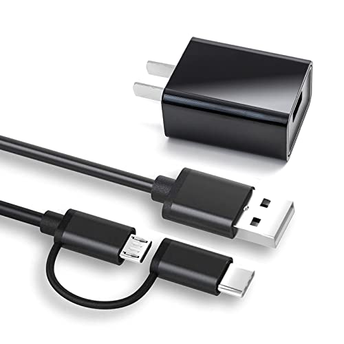 Mirco USB C Wall Charger Charging Cable Cord Compatible for Jitterbug Flip 2 Flip 3, Smart 2 Smart 3, Alcatel One Touch Go 3 Go Flip 4 Go Flip V, Smartflip 4052r 5044C 5002r, TCL Flip Pro A2 A3 A3X 4X