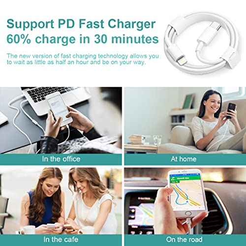 iPhone 11 12 13 Fast Charger【Apple MFi Certified】20W USB C Wall Charger Quick Charging PD Adapter with 6FT Type-C to Charging Cable Compatible with iPhone 13/12/11 Pro Max/Pro/Mini/iPad/AirPods/XR/XS