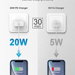 iPhone 11 12 13 Fast Charger【Apple MFi Certified】20W USB C Wall Charger Quick Charging PD Adapter with 6FT Type-C to Charging Cable Compatible with iPhone 13/12/11 Pro Max/Pro/Mini/iPad/AirPods/XR/XS