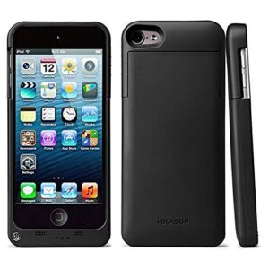 i-Blason Battery Case Designed for iPod Touch 7/6/5, 2200mAh Portable Charging Rechargeable Extended Battery Slider Case for iPod Touch 5th/6th/7th Generation, Black