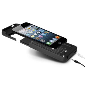 i-Blason Battery Case Designed for iPod Touch 7/6/5, 2200mAh Portable Charging Rechargeable Extended Battery Slider Case for iPod Touch 5th/6th/7th Generation, Black