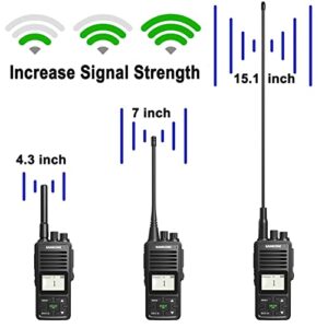 SAMCOM Walkie Talkie Long Antenna 15.1-Inch VHF/UHF (144/430Mhz) Dual Band Antenna SMA-Female 20 Watts Soft Whip Replacement SMA-K Antennas for FPCN30A/FPCN10A Radios,2 Packs