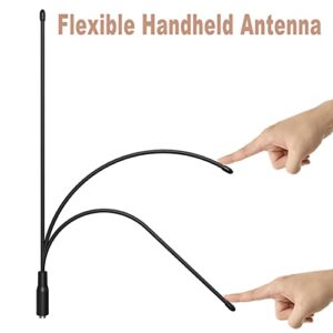 SAMCOM Walkie Talkie Long Antenna 15.1-Inch VHF/UHF (144/430Mhz) Dual Band Antenna SMA-Female 20 Watts Soft Whip Replacement SMA-K Antennas for FPCN30A/FPCN10A Radios,2 Packs