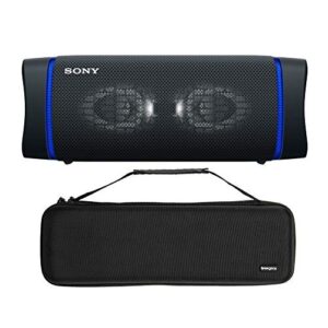 sony srsxb33 extra bass bluetooth wireless portable waterproof speaker (black) bundle with hardshell travel and storage case (2 items)