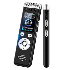 64gb digital voice recorder with 3500hours recording 150h battery time, voice activated recorder with playback sound tape recorder for meeting lecture, noise reduction,3072kbps,otg phone connection