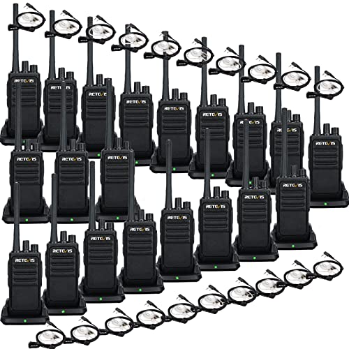 Retevis RT17 Walkie Talkies with Earpiece and Mic,Handheld 2 Way Radio Rechargeable,Portable Two Way Radios Long Range,VOX Handsfree for Adults School Business Construction Warehouse(20 Pack)