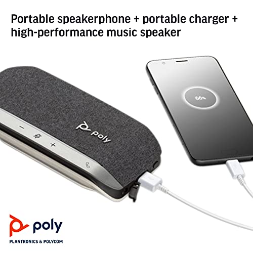 Poly Sync 20+ Bluetooth Speakerphone w/USB-A UC Bluetooth Adapter (Plantronics) - Personal Portable Speakerphone - Noise & Echo Reduction - Connect Wirelessly to PC/Mac/Cell Phone -Works w/Teams, Zoom