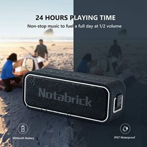 NOTABRICK Bluetooth Speaker 40W,Portable Speaker with 3D Surround Sound,Enhanced Bass,IPX7 Waterproof Speaker,Long Playtime,Voice Assistant,100ft Wireless Range for Home,Gardens,Outdoor,Travel