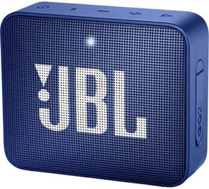 jbl go2 portable bluetooth speaker with rechargeable battery, waterproof, built-in speakerphone, blue