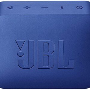 JBL GO2 Portable Bluetooth Speaker with Rechargeable Battery, Waterproof, Built-in Speakerphone, Blue