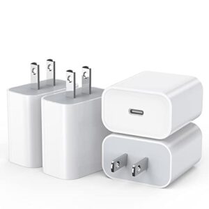 [4 pack] fast iphone charger block,fast apple charger iphone 20w usb c wall charger power adapter plug iphone charger fast charging for iphone14/13/12 pro/pro max,ipad/airpods,samsung/pixel and more