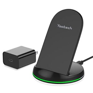 yootech wireless charger,10w max wireless charging stand with quick adapter, compatible with iphone 14/14 plus/14 pro/14 pro max/13/13 mini/13 pro max/se 2022/12/11/x/8,galaxy s22/s21/s20/s10